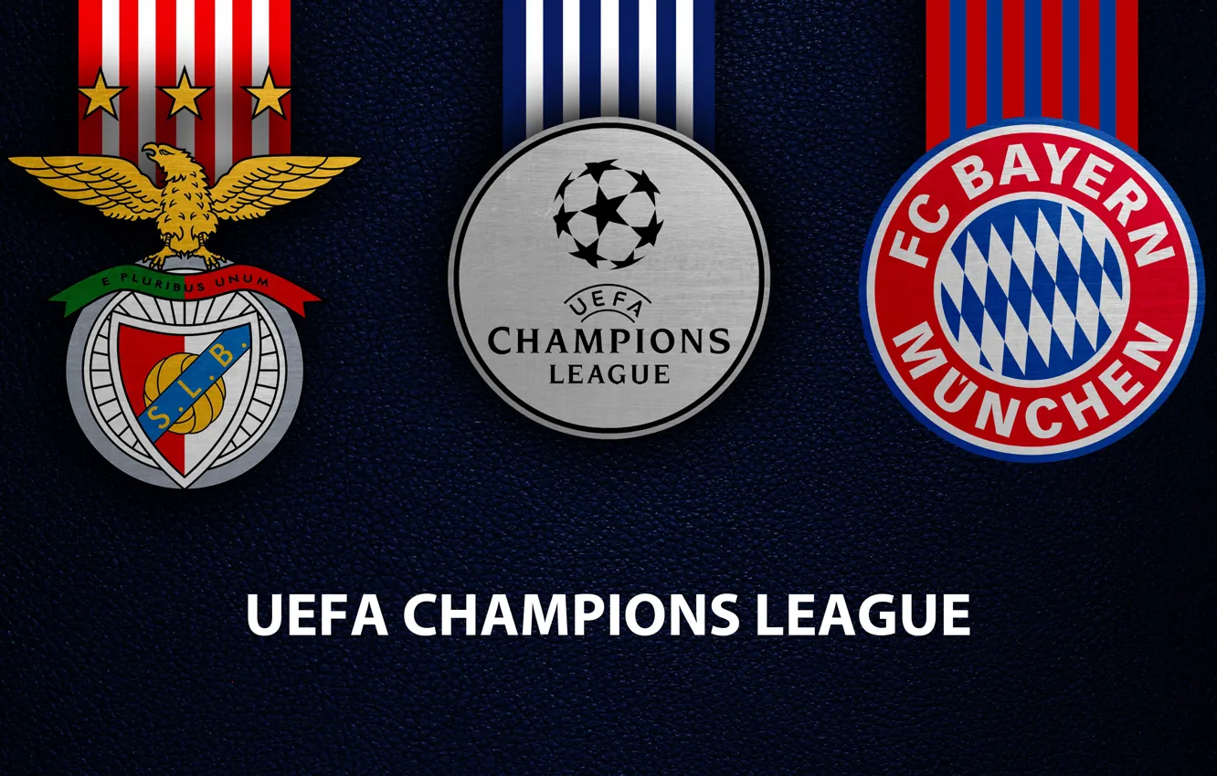 Фото обои wallpaper, sport, logo, football, UEFA Champions League, Bayern Munich, SL Benfica, SL Benfica vs Bayern …