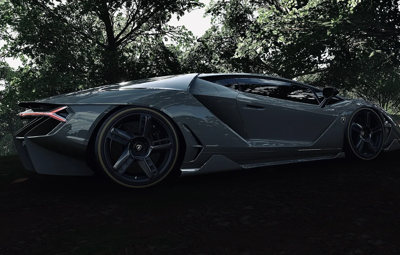 Фото обои HDR, Lamborghini, Park, Game, Trees, UHD, Centenario, Lamborghini Centenario LP 770-4