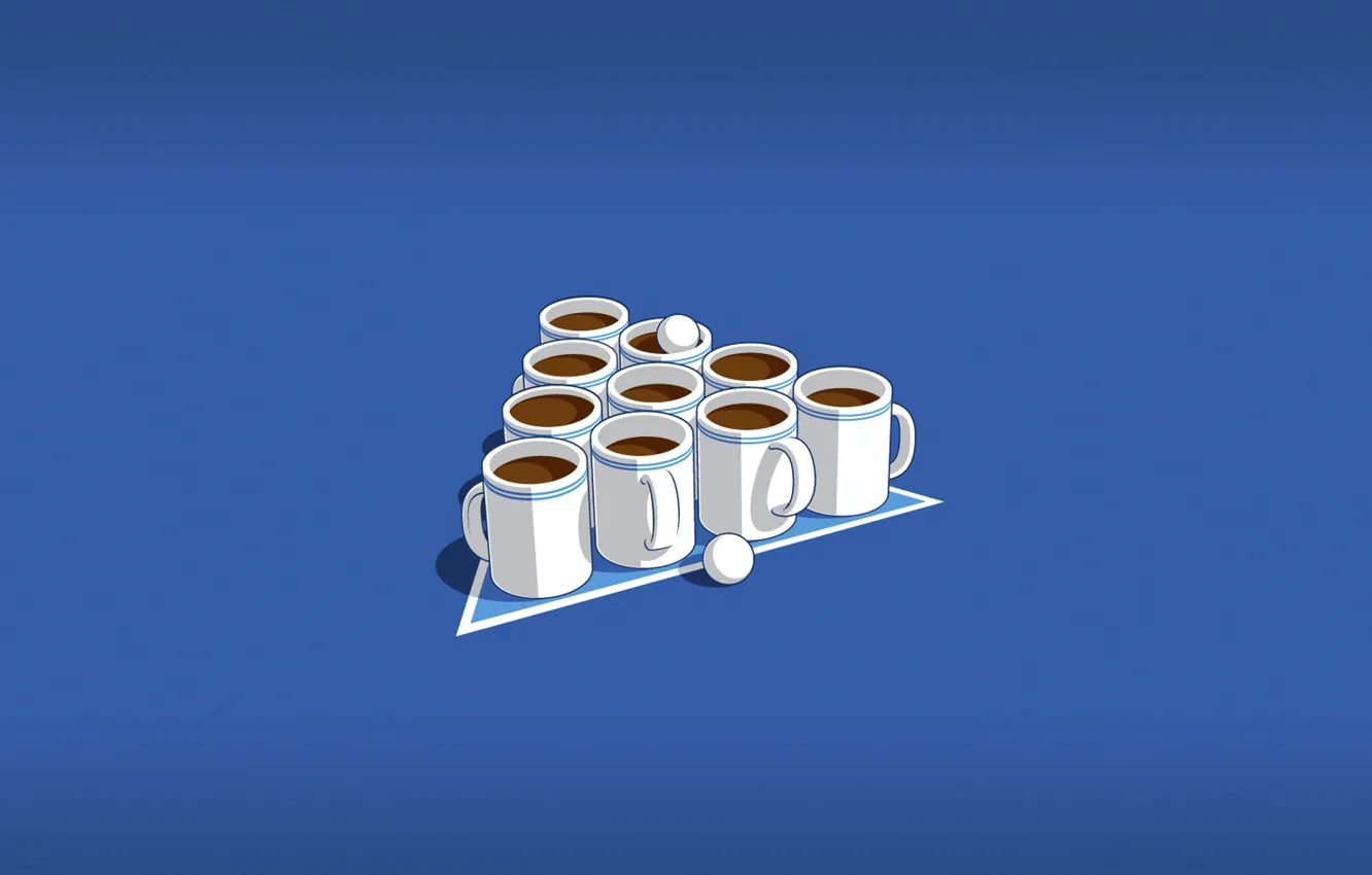 Фото обои шарики, чай, кофе, минимализм, бильярд, чашки, кружки