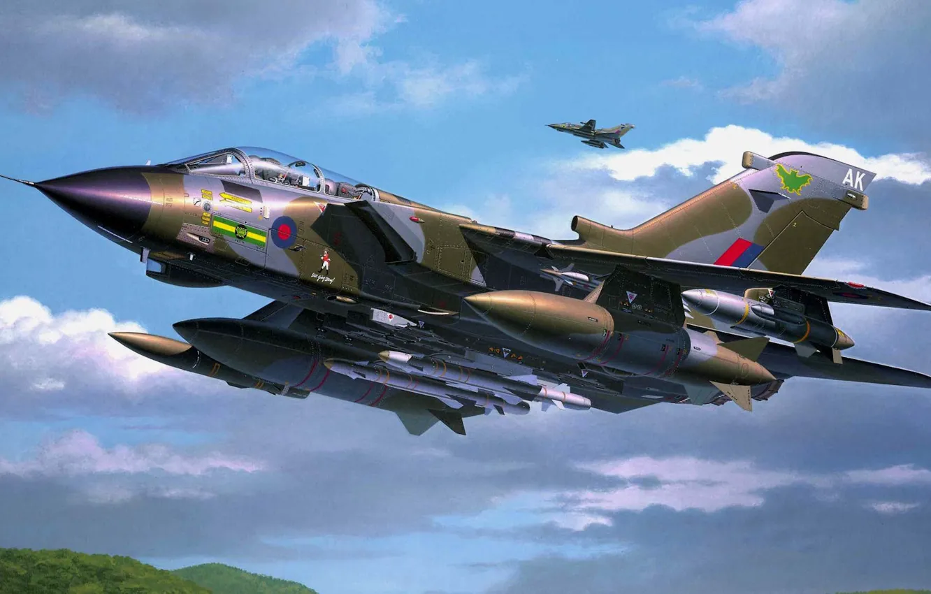 Фото обои рисунок, арт, истребитель-бомбардировщик, Panavia Tornado