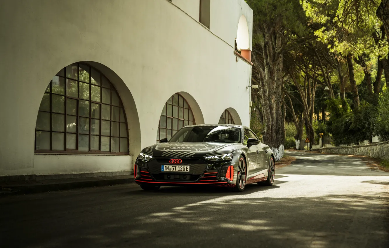 Фото обои Audi, здание, купе, 2020, RS e-Tron GT Prototype