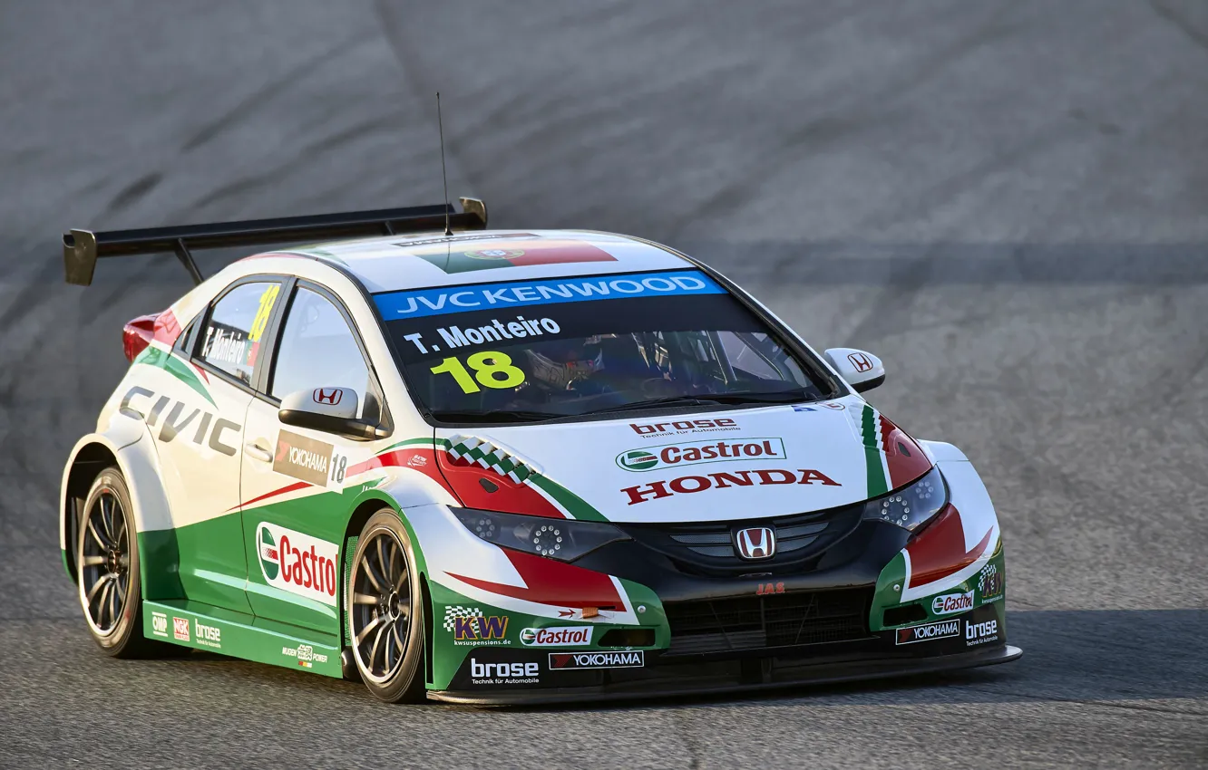 Фото обои Закат, Honda, Civic, WTCC, Monteiro