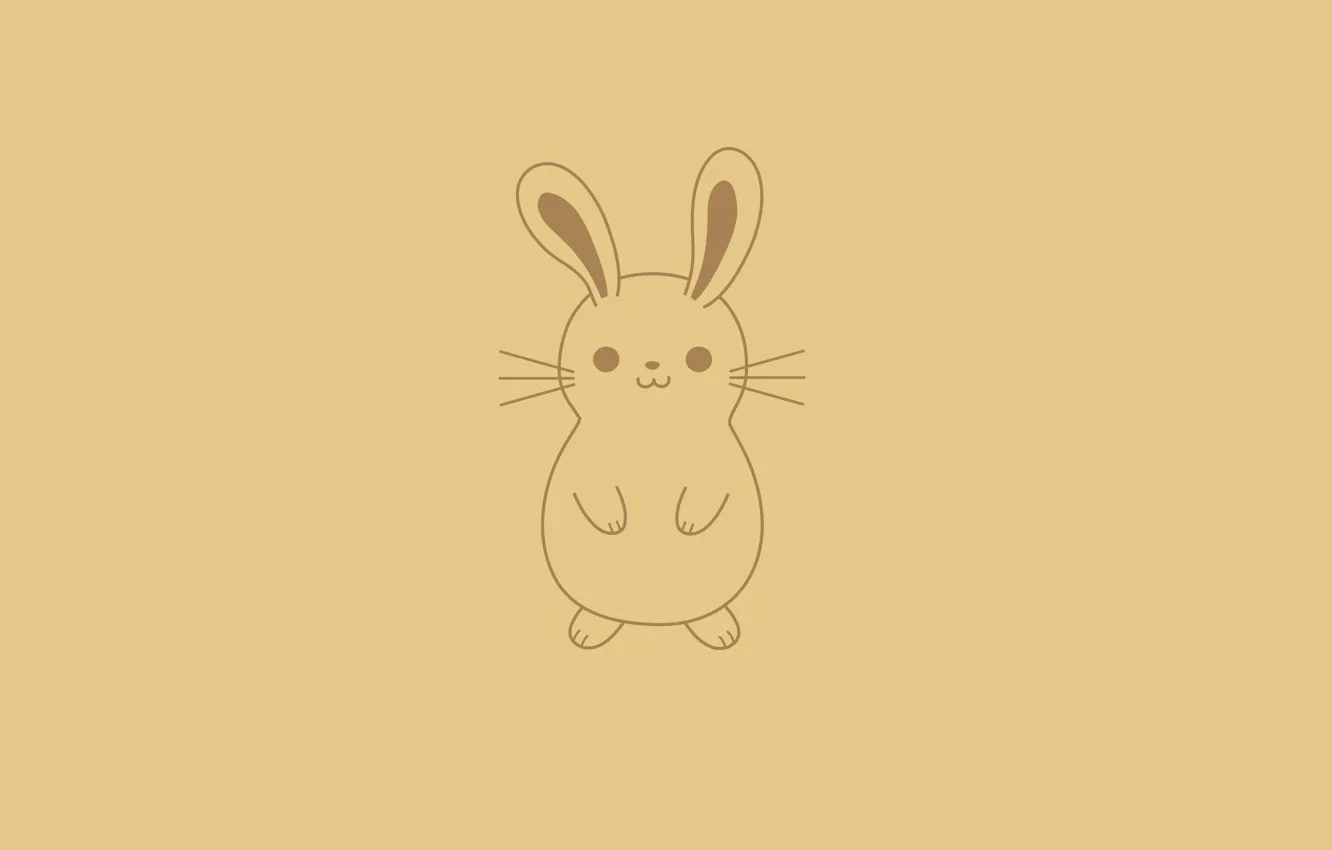 Фото обои заяц, минимализм, кролик, светлый фон, rabbit