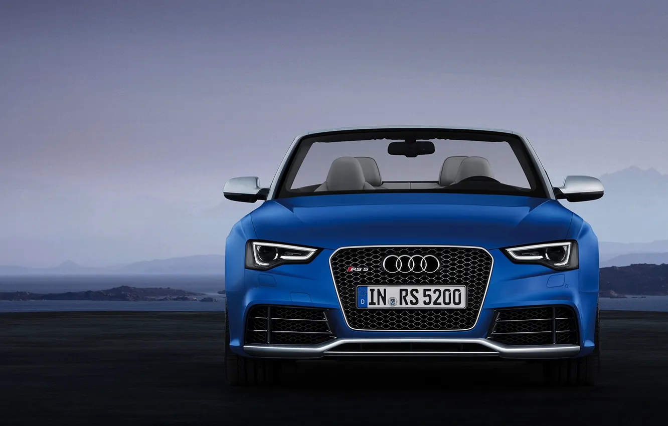 Фото обои авто, синий, Audi, ауди, фары, RS5, передок