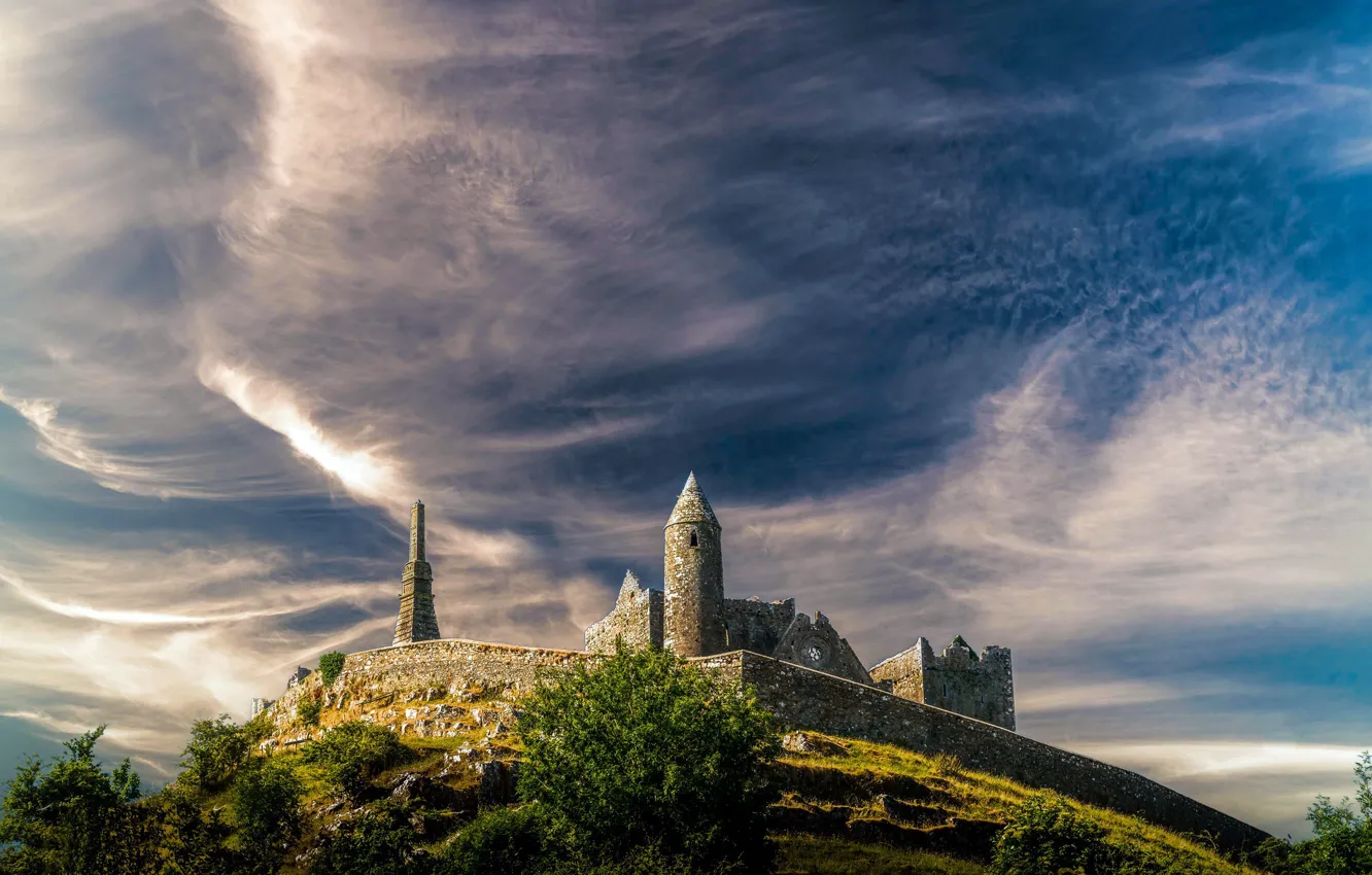 Фото обои небо, пейзаж, Ireland, Rock of Cashel