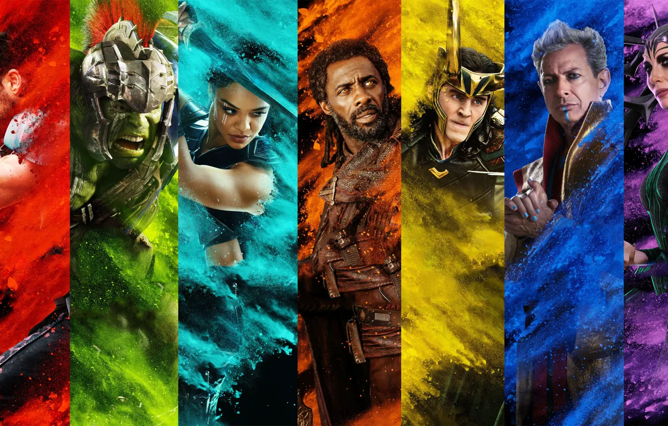 Фото обои фантастика, Халк, Hulk, постер, персонажи, комикс, Thor, Idris Elba