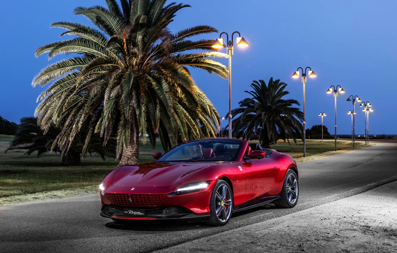 Фото обои car, Ferrari, Roma, headlights, Ferrari Roma Spider