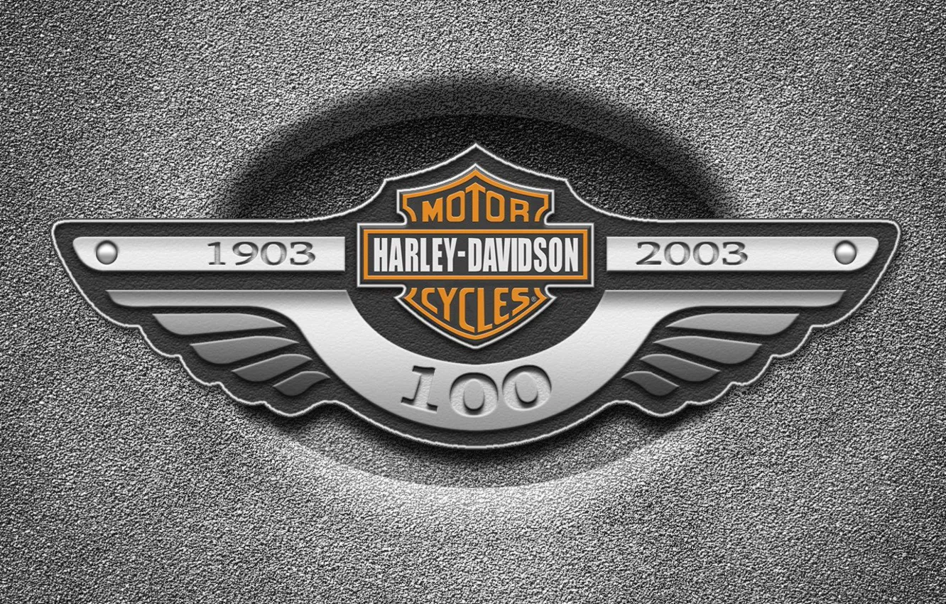 Фото обои металл, логотип, Harley Davidson