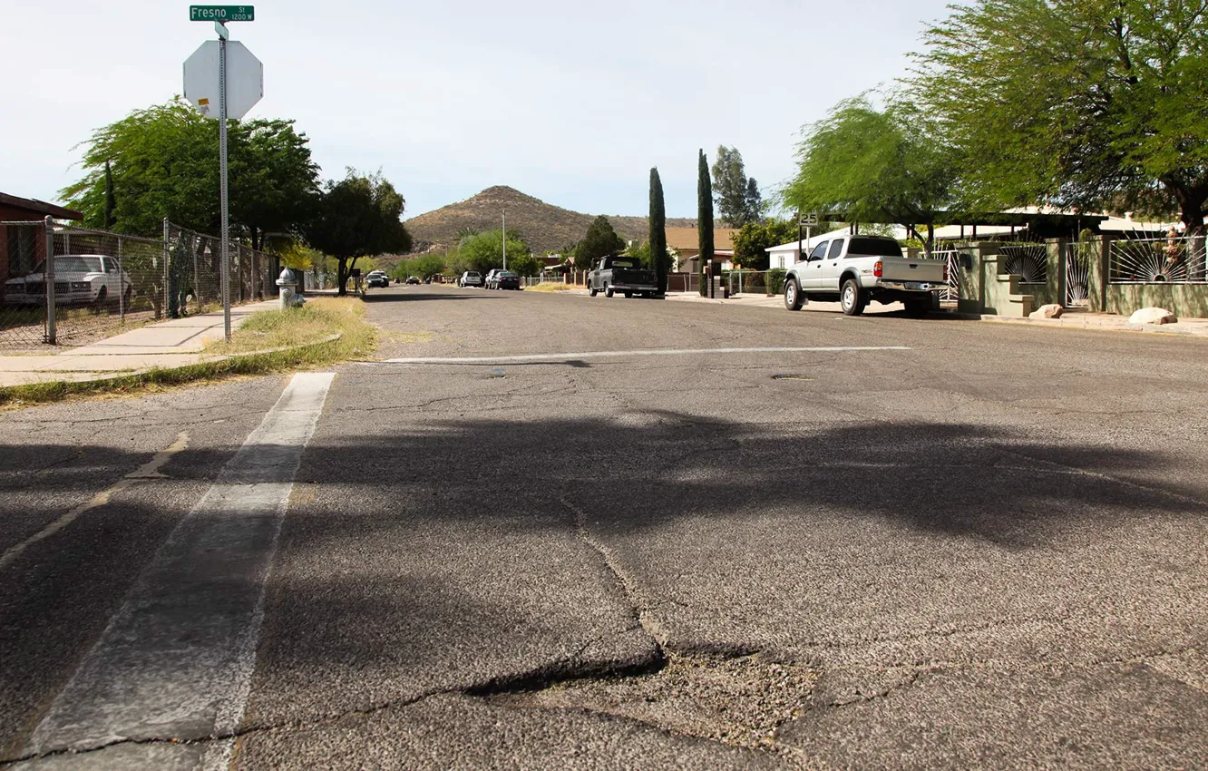 Фото обои дорога, машины, город, улица, Аризона, Arizona, Tucson Street, Safford