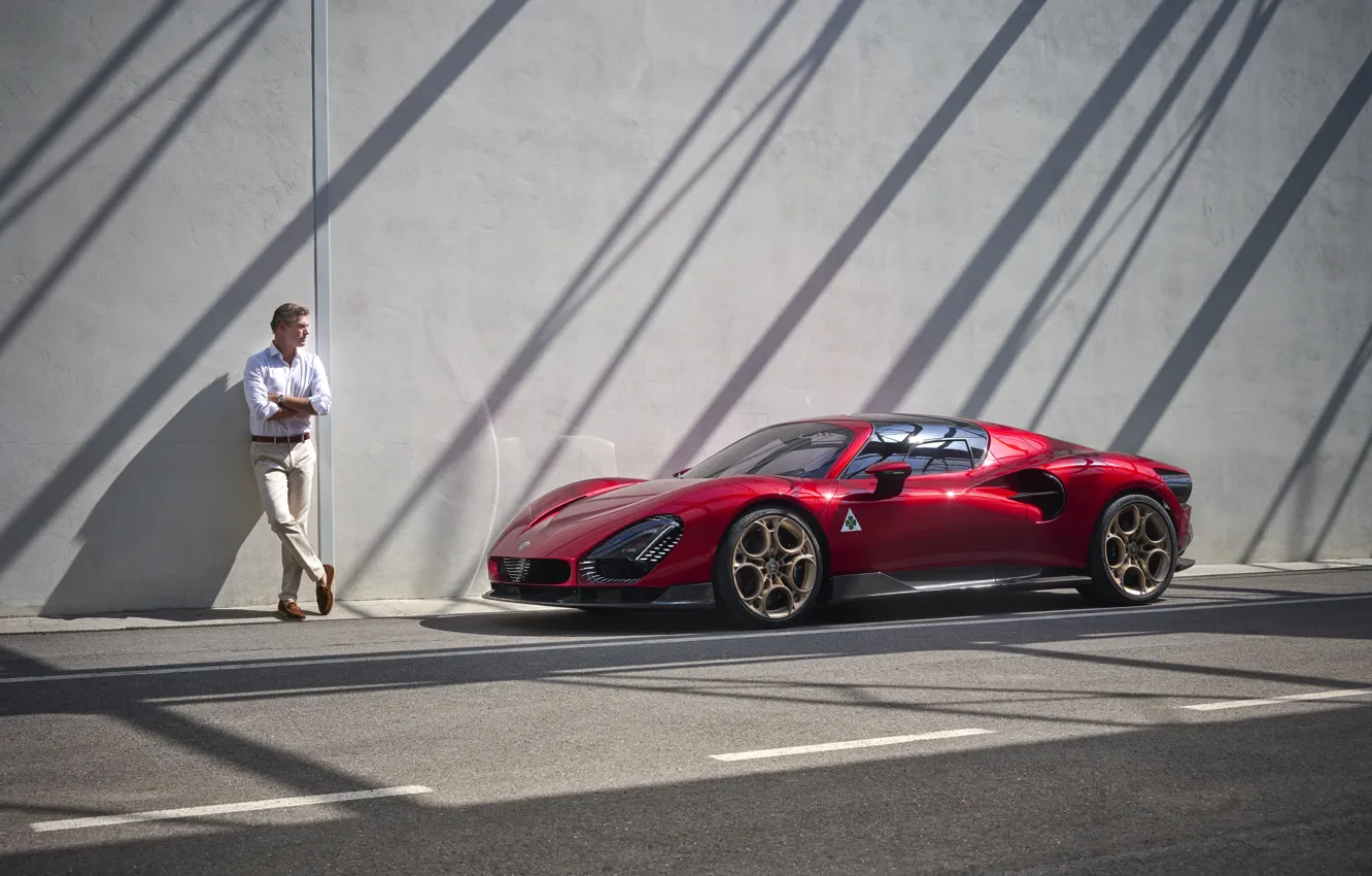 Фото обои car, Alfa Romeo, man, 2023, Alfa Romeo 33 Stradale, 33 Stradale