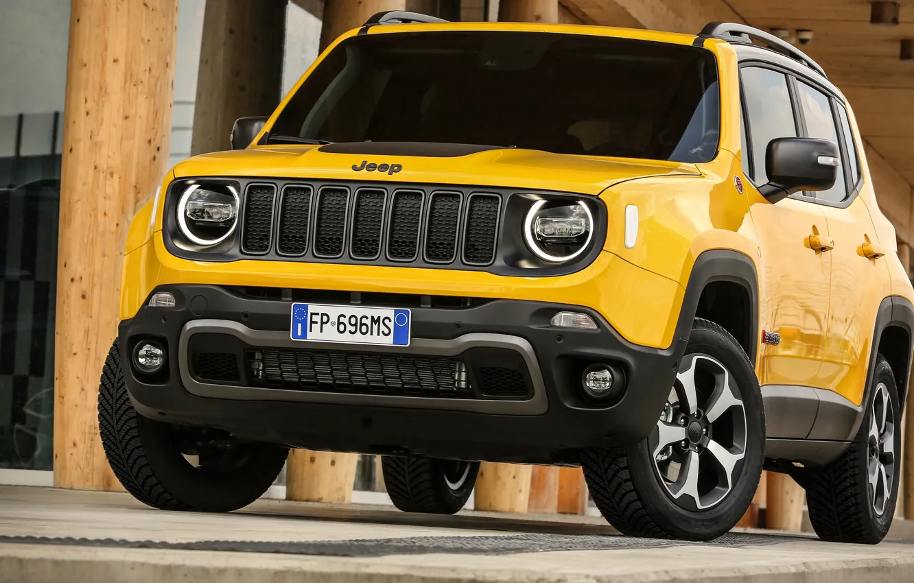 Фото обои вид спереди, 2018, Jeep, Trailhawk, Renegade