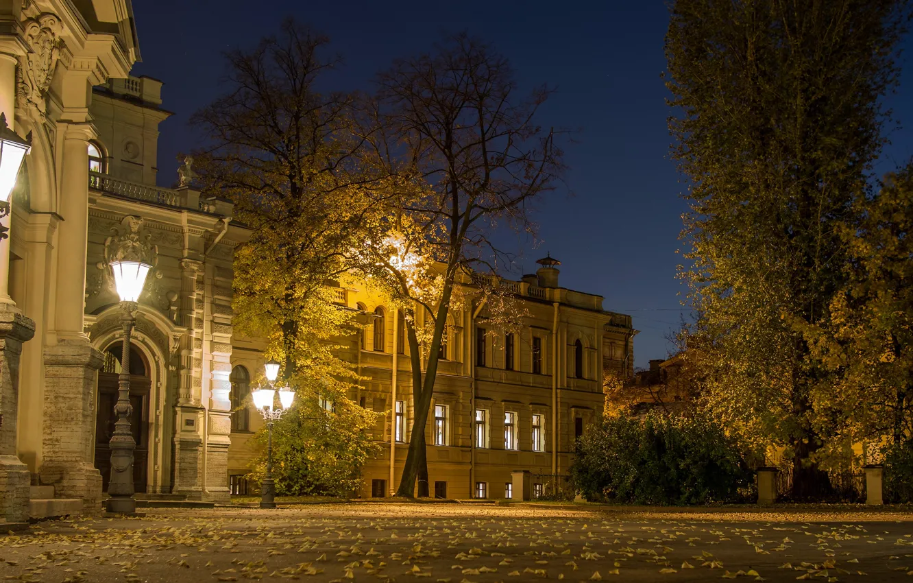 Фото обои ночь, город, улица, вид, Питер, Санкт-Петербург, Россия, архитектура