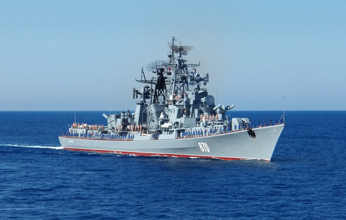 Фото обои ВМФ, Средиземное море, Сторожевой корабль, Черноморский Флот, &ampquot;Сметливый&ampquot;, 61 проект