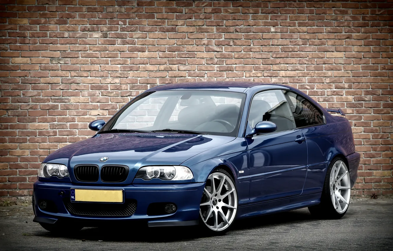Фото обои BMW, Синяя, БМВ, E46