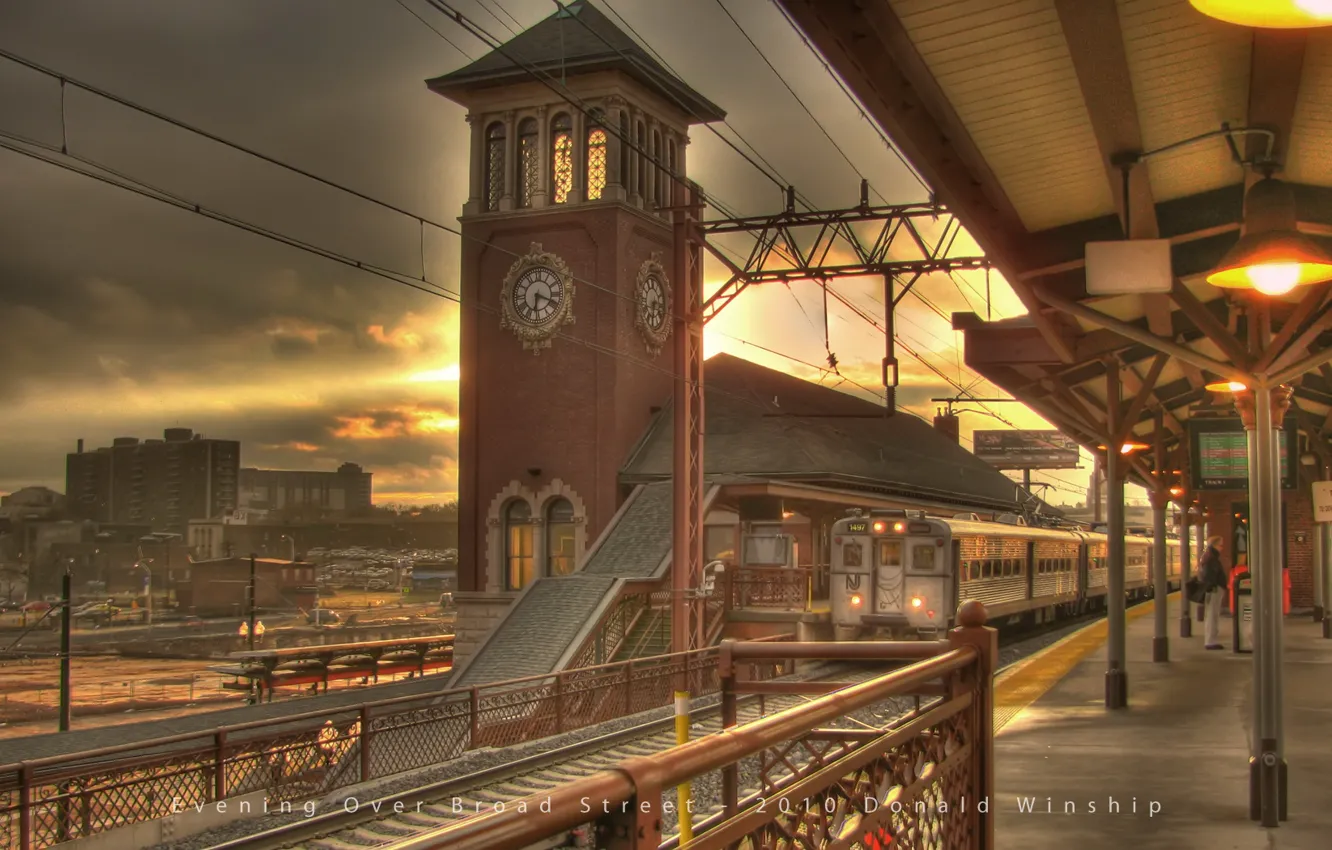 Фото обои часы, вокзал, поезд