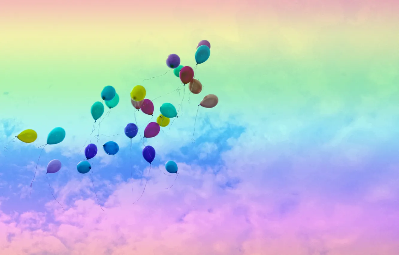 Фото обои небо, шары, цвет, Воздушный