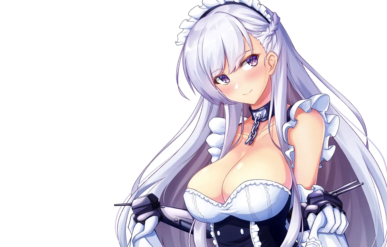 Фото обои girl, sexy, cleavage, long hair, dress, boobs, anime, beautiful