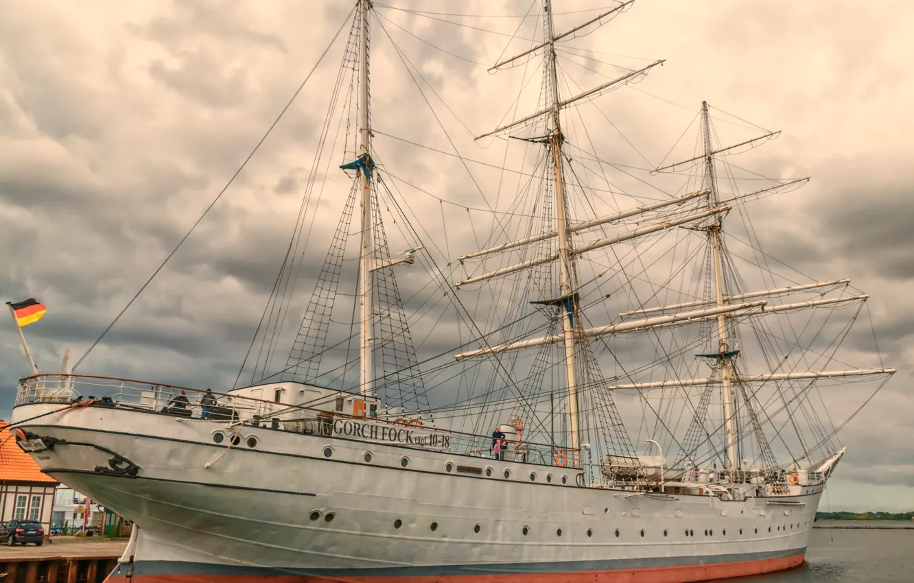 Фото обои корабль, парусник, Германия, музей, Gorch Fock