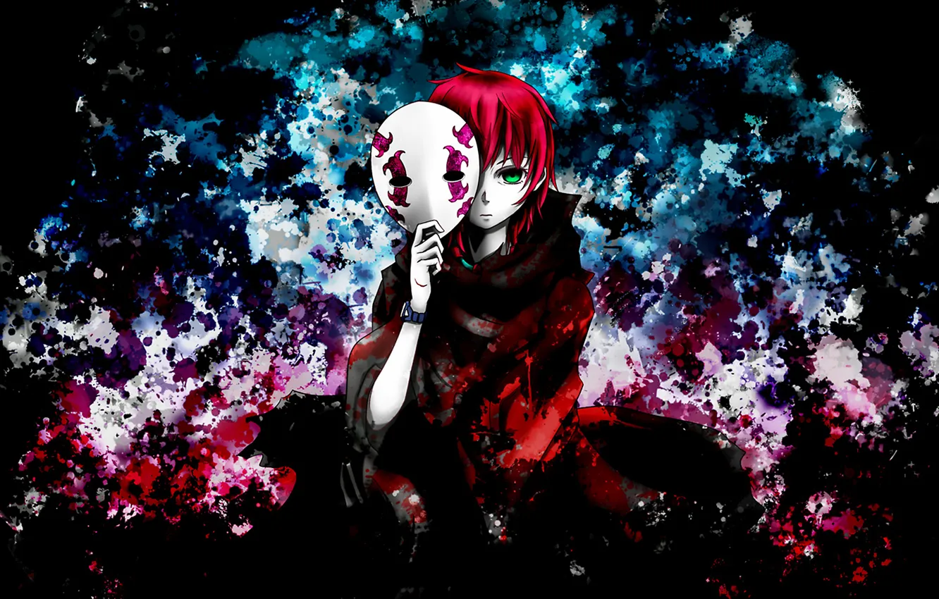 Фото обои маска, deadman wonderland, страна чюдес смертников, цирк смертников, midou azami