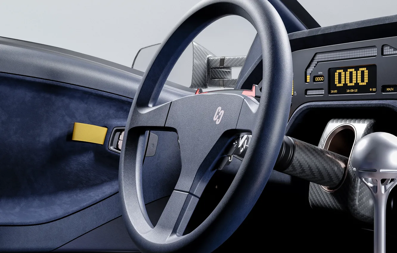 Фото обои Lamborghini, Diablo, steering wheel, Lamborghini Diablo Eccentrica Restomod