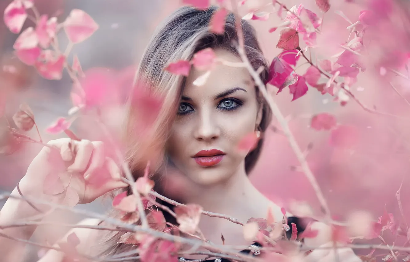 Фото обои макияж, Alessandro Di Cicco, Pink Flowers