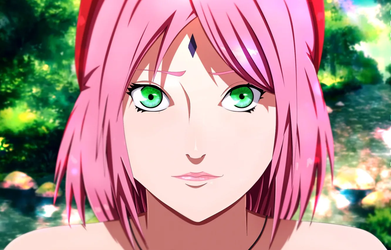 Фото обои Naruto, Sakura, anime, face, ninja, manga, shinobi, Naruto Shippuden