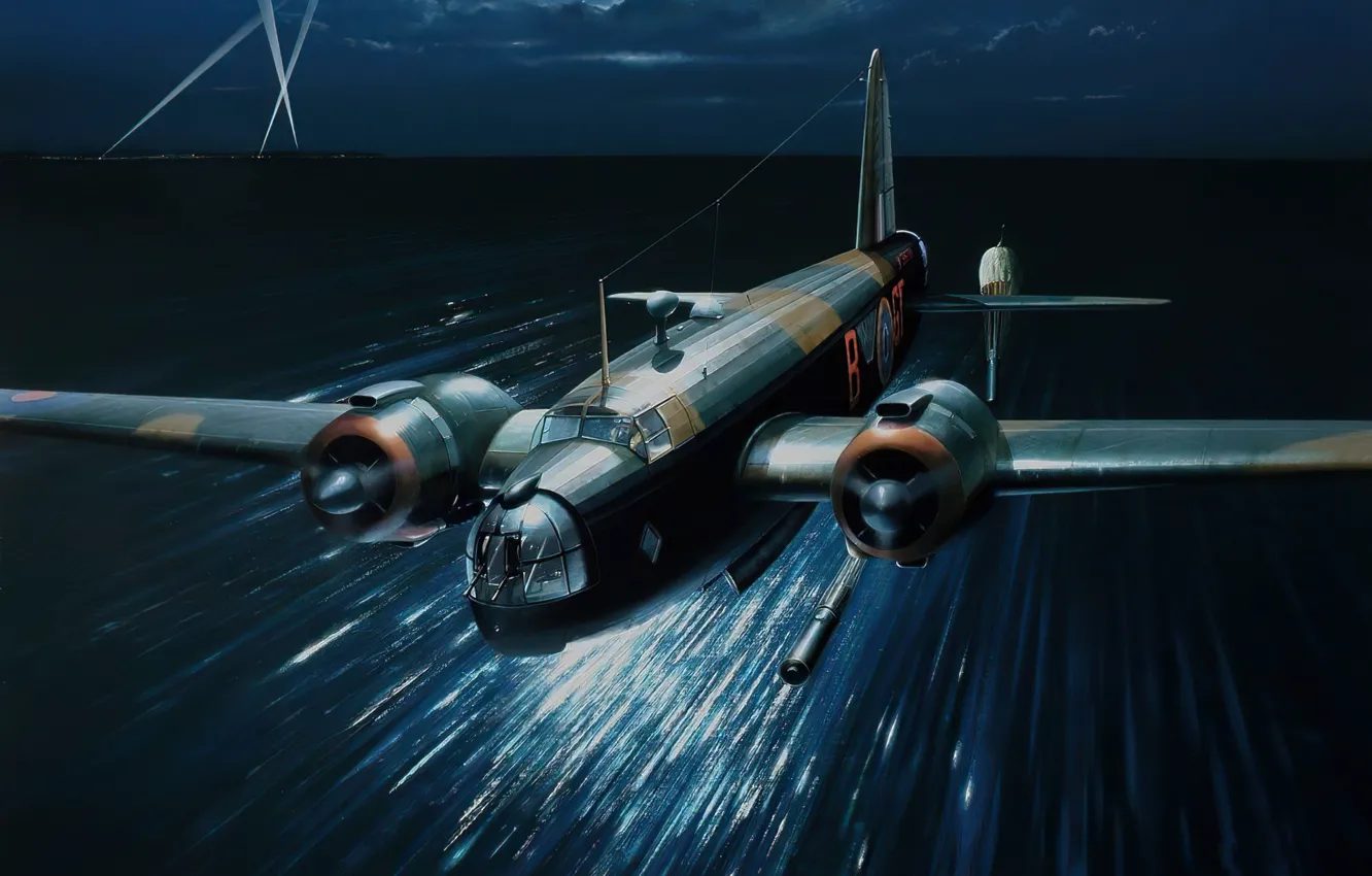 Фото обои bomber, art, airplane, aviation, ww2, Vickers Wellington