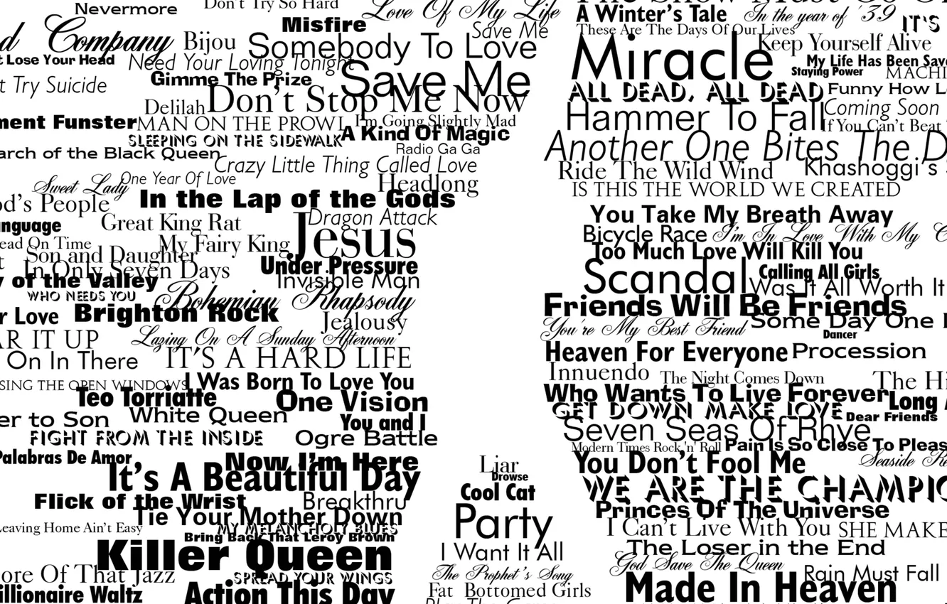 Фото обои Freddie Mercury, silhouette, songs