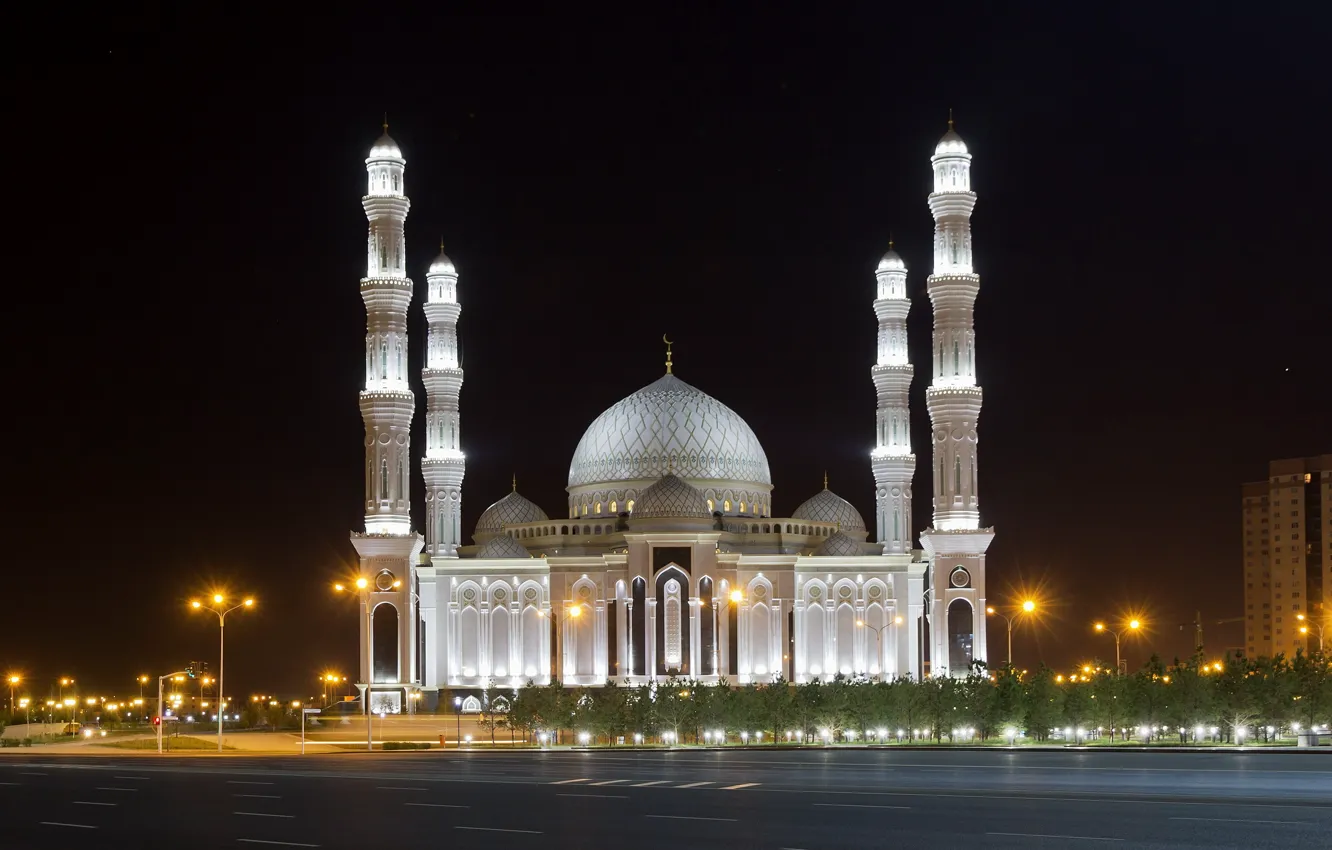 Фото обои Город, соборная мечеть «Хазрет Султан», Астана