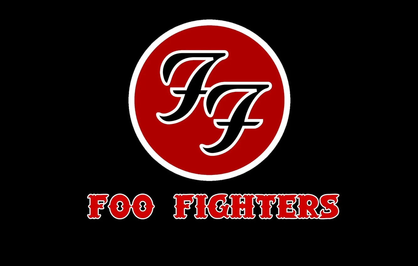 Фото обои музыка, логотип, группа, черный фон, Foo Fighters