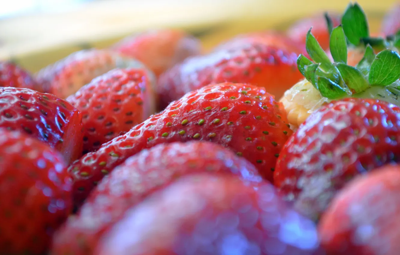 Фото обои ягоды, еда, клубника, размыто, боке, обои от lolita777