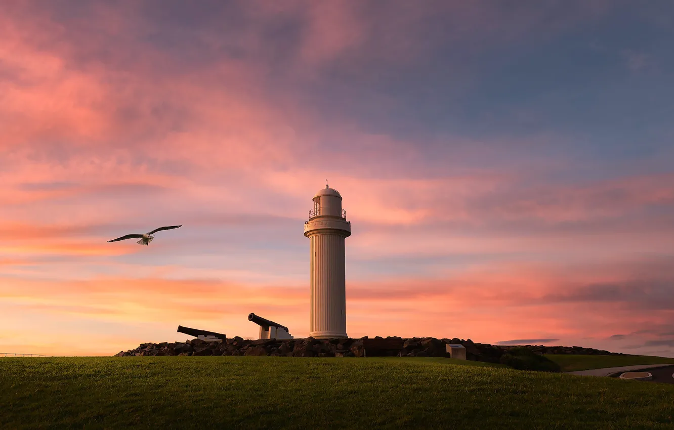 Фото обои Wollongong, фотограф Bruce Hood, мыс Вуллонгонг Flagstaff Hill Lighthouse, Маяк Флагстафф-Хилл