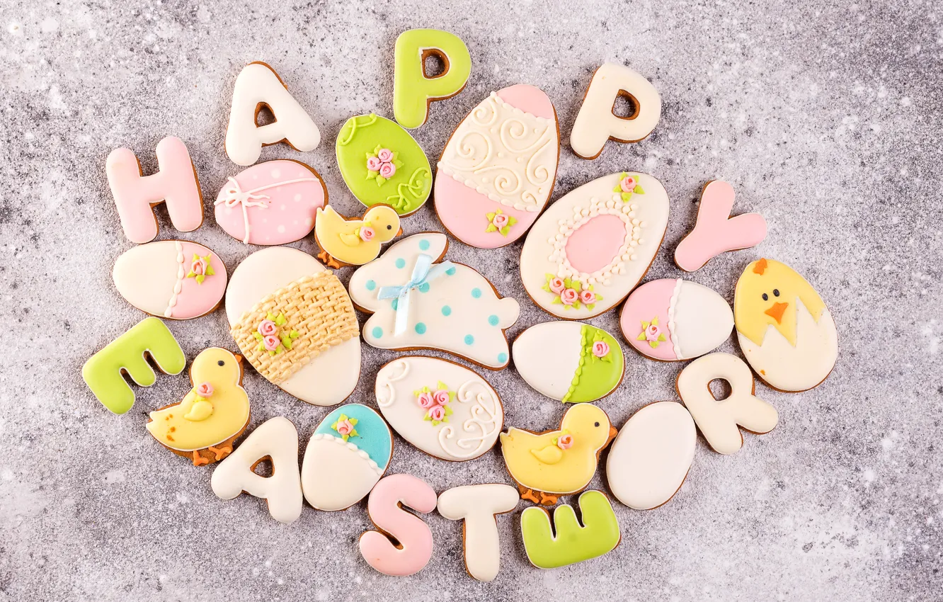 Фото обои праздник, печенье, Пасха, глазурь, Easter, композиция, Myfoodie