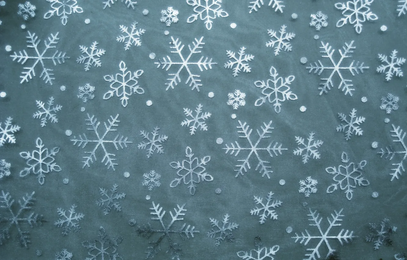 Фото обои снежинки, ткань, кружки