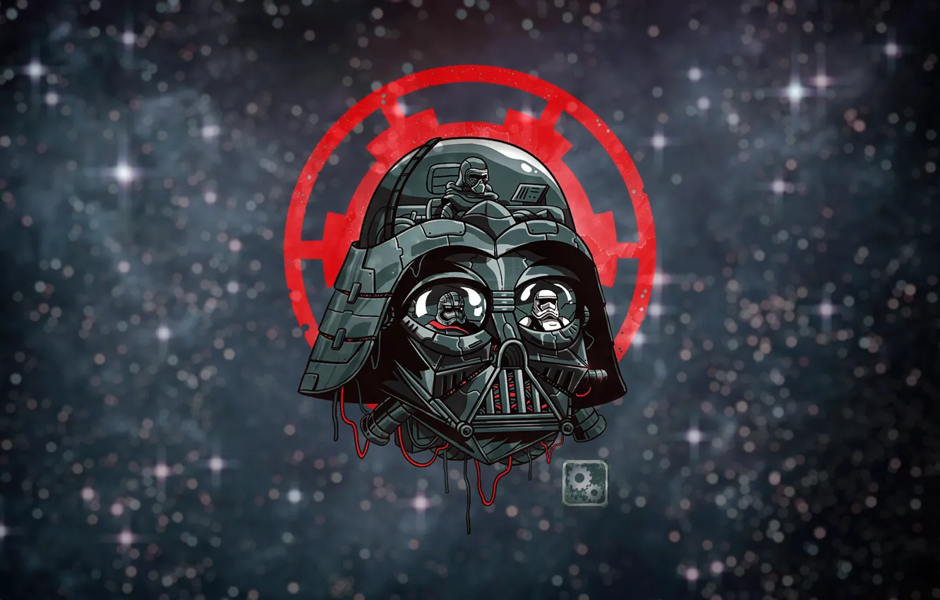 Фото обои Минимализм, Рисунок, Star Wars, Darth Vader, Арт, Stormtroopers, Kylo Ren, Lord Vader
