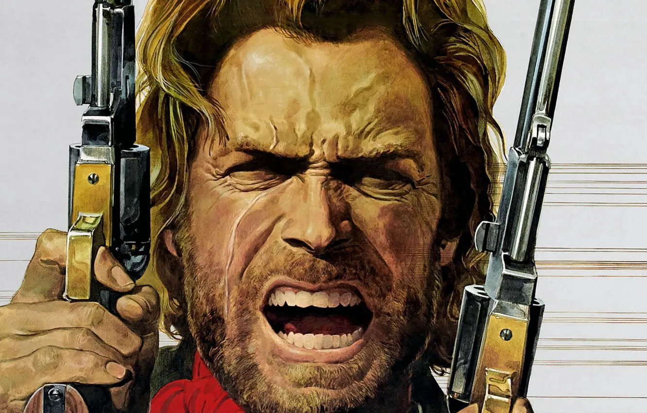 Фото обои лицо, арт, револьвер, вестерн, Clint Eastwood, Клинт Иствуд, кольт, josey wales