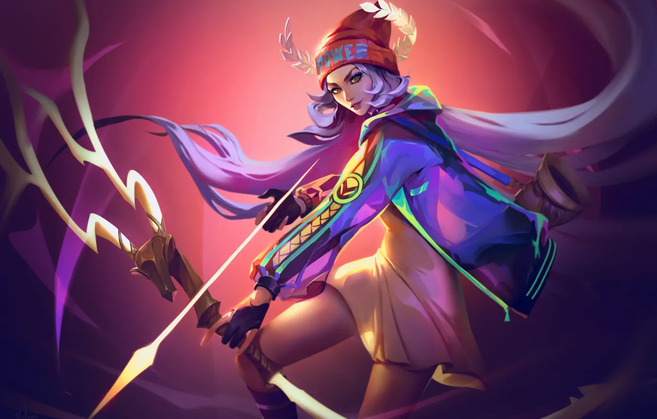 Фото обои девушка, лук, Mona, Dzikawa, Dislyte