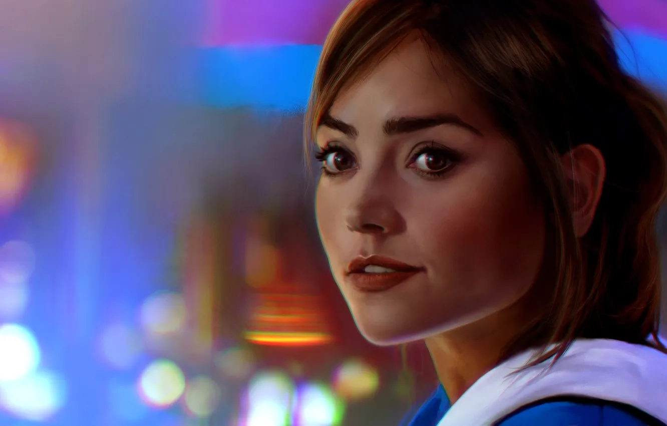 Фото обои девушка, лицо, актриса, арт, Doctor Who, Clara Oswald