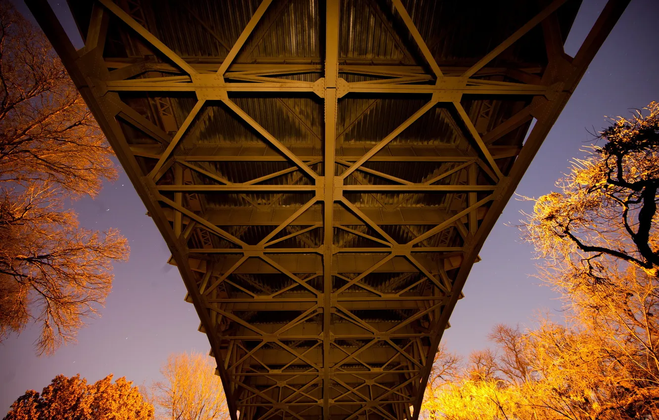 Фото обои закат, мост, фон