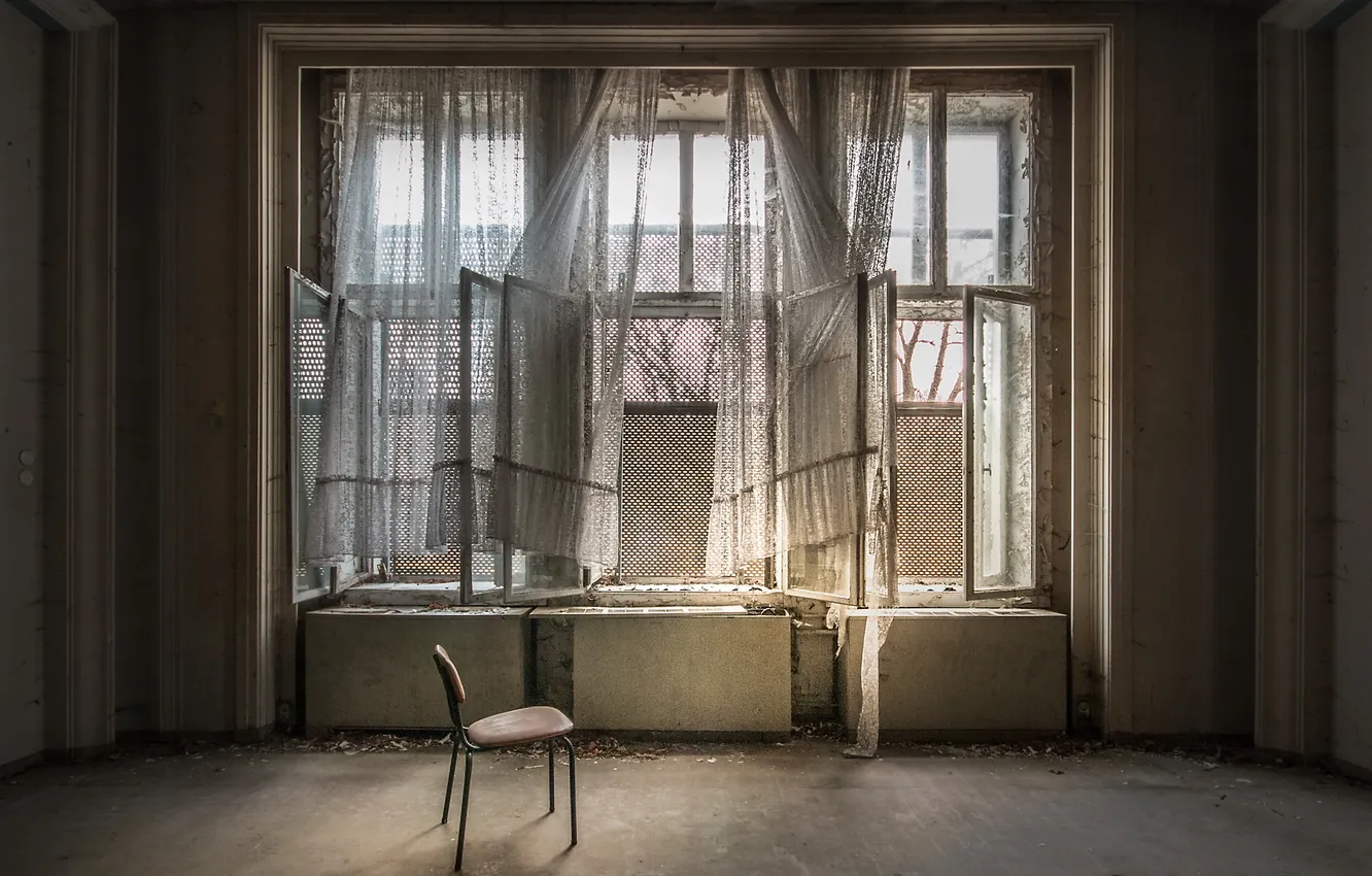 Фото обои комната, окно, стул