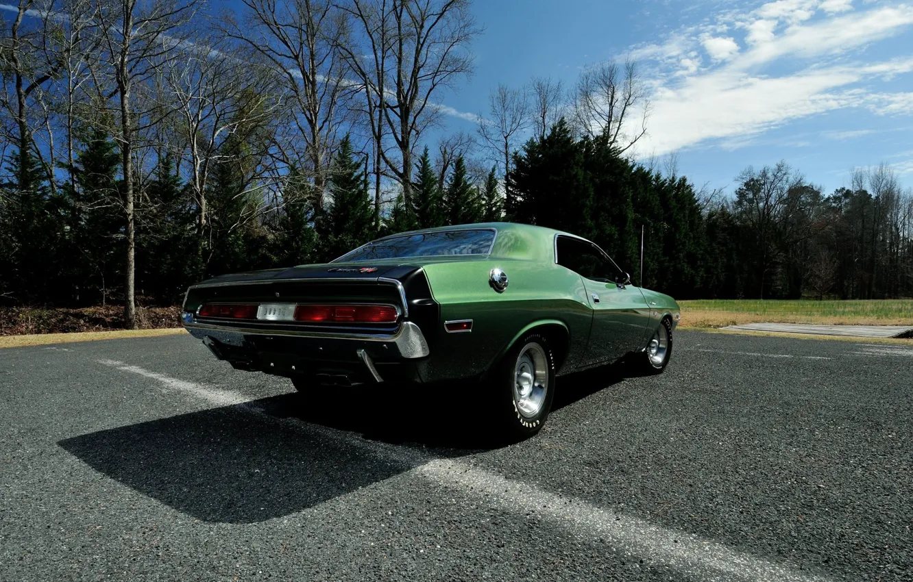 Фото обои green, Dodge Challenger, muscle classic