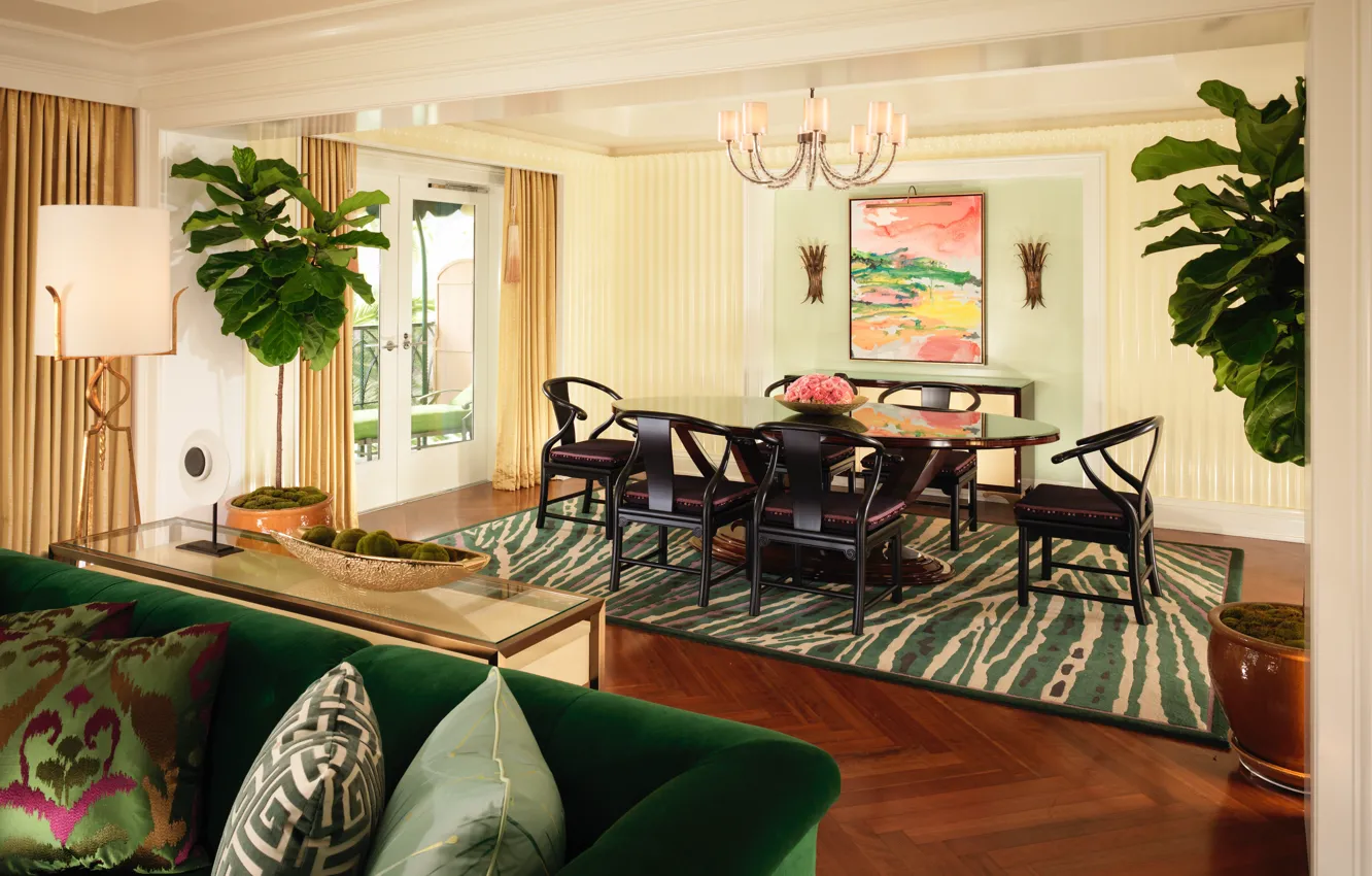Фото обои интерьер, гостиная, Beverly Hills, столовая, luxury villa