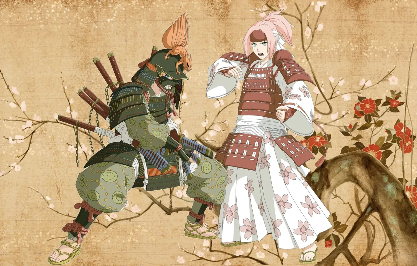 Фото обои game, Naruto, Sakura, anime, samurai, ninja, asian, armour