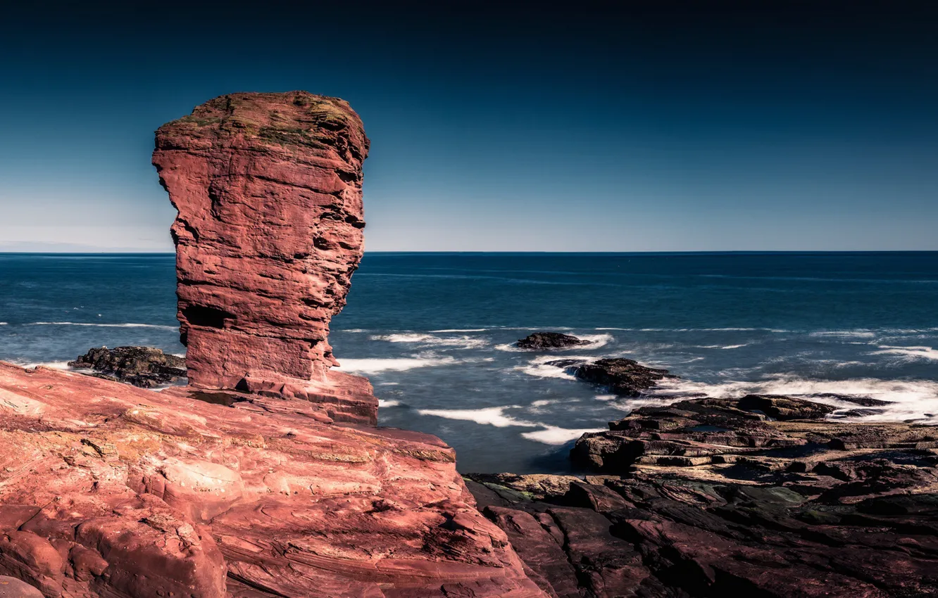Фото обои море, побережье, Шотландия, Scotland, Angus, Seaton Cliffs