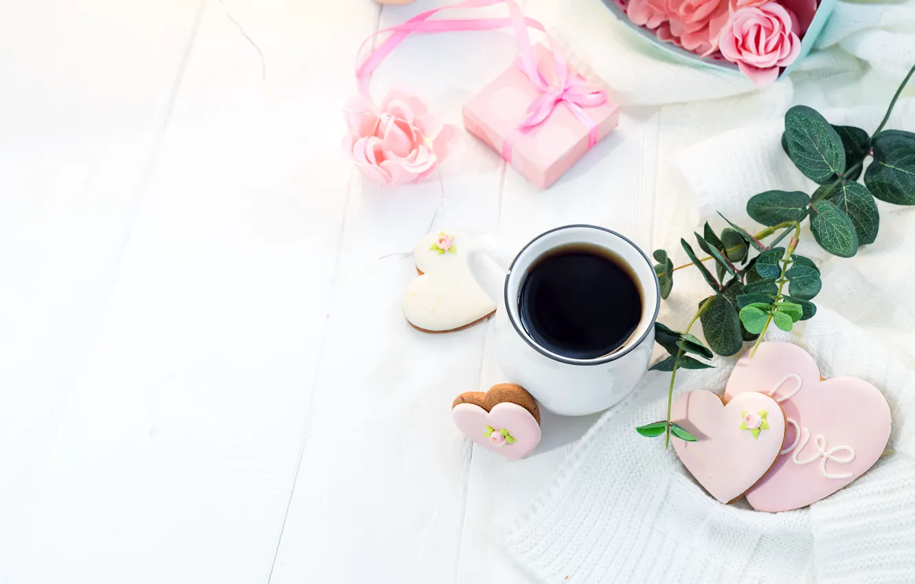 Фото обои романтика, кофе, завтрак, печенье, Myfoodie