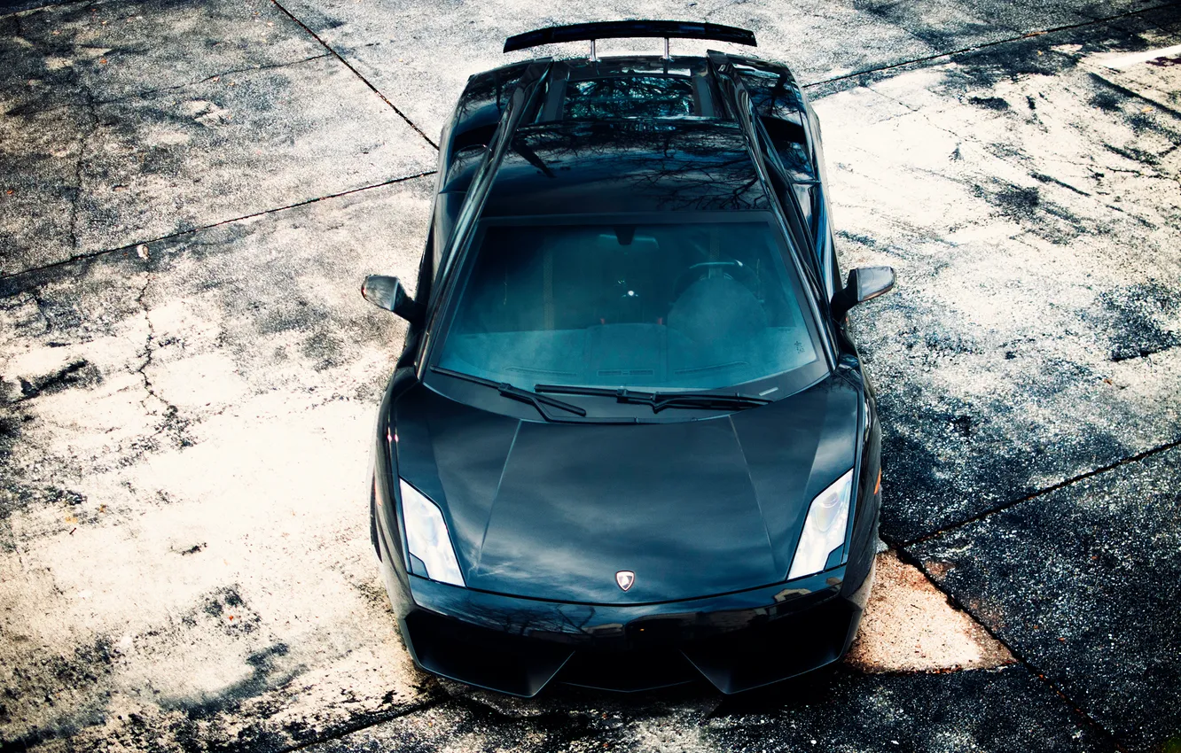Фото обои gallardo, lamborghini, black, lp570-4, superleggera