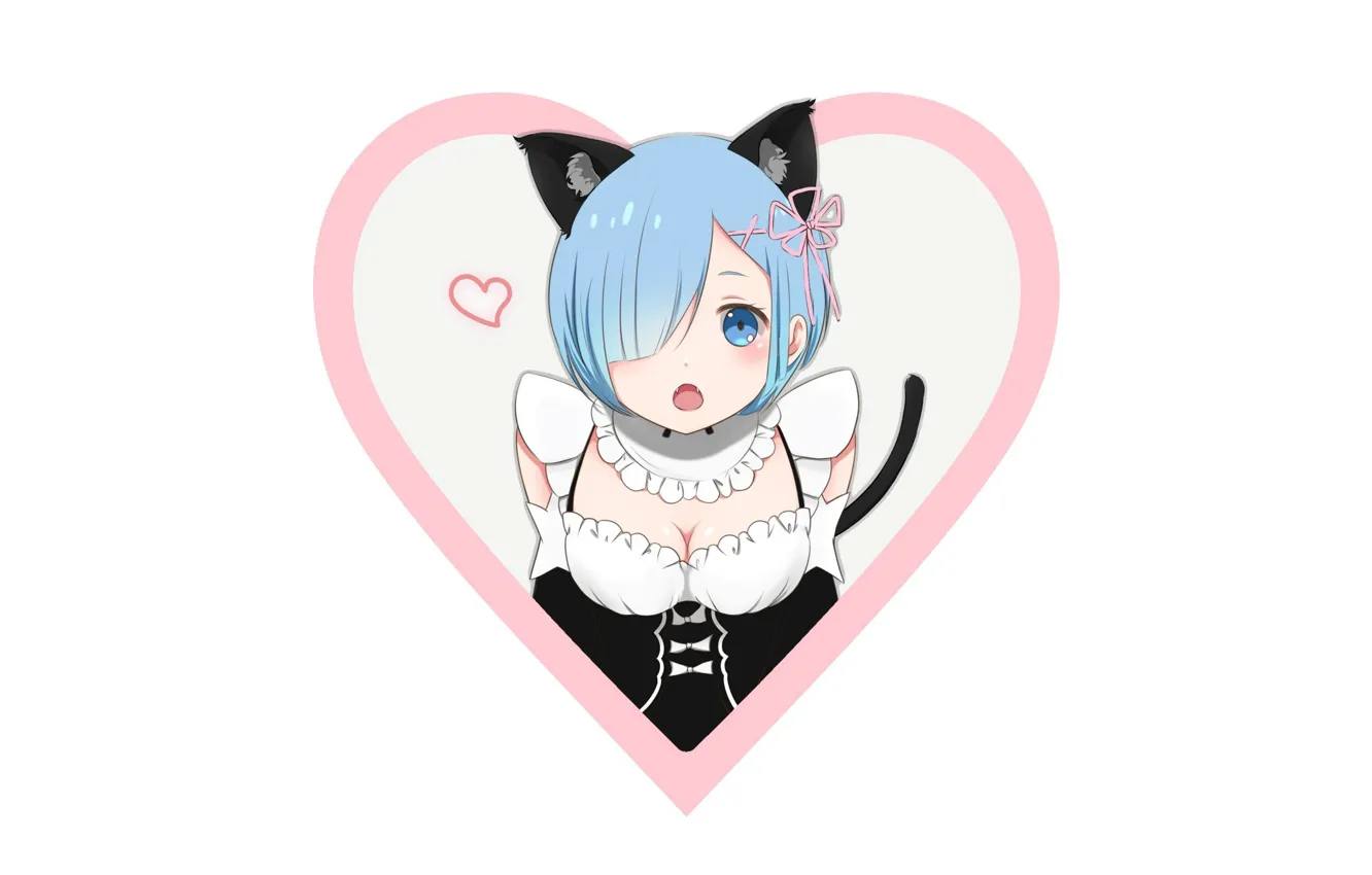 Фото обои kawaii, anime, maid, bishojo, seifuku, Rem, light novel, japonese