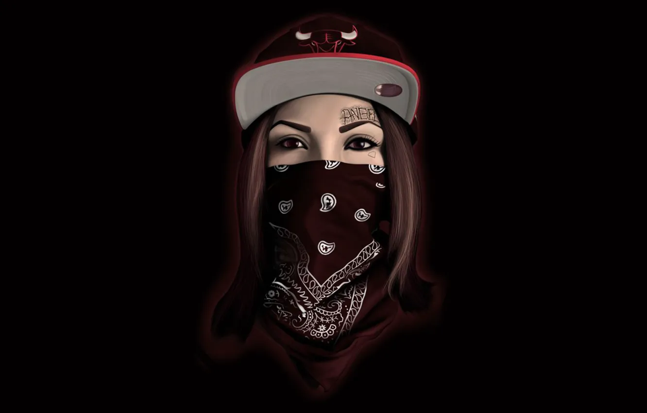 Фото обои vector, girl, Chicago Bulls