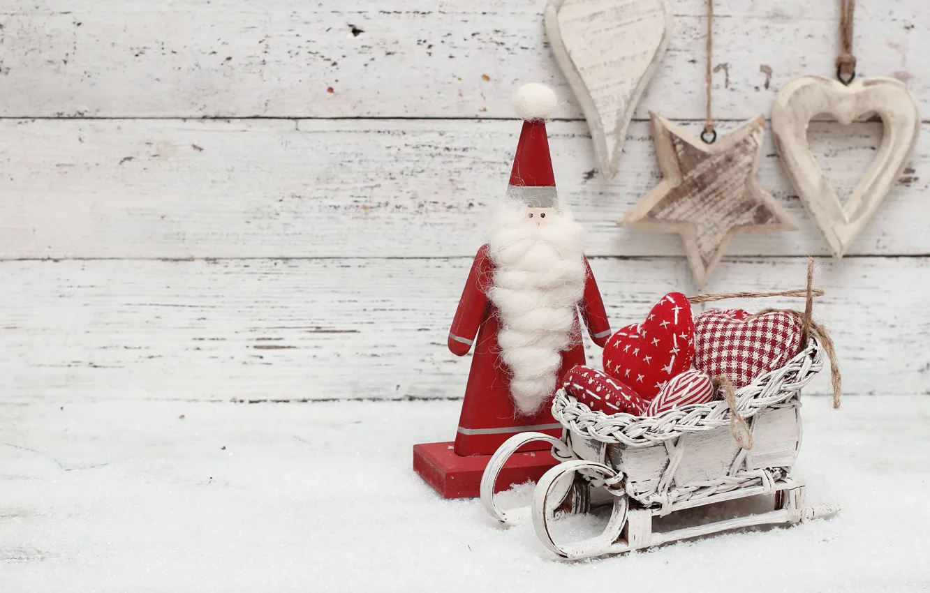 Фото обои украшения, игрушки, Новый Год, Рождество, сердечки, happy, Christmas, wood