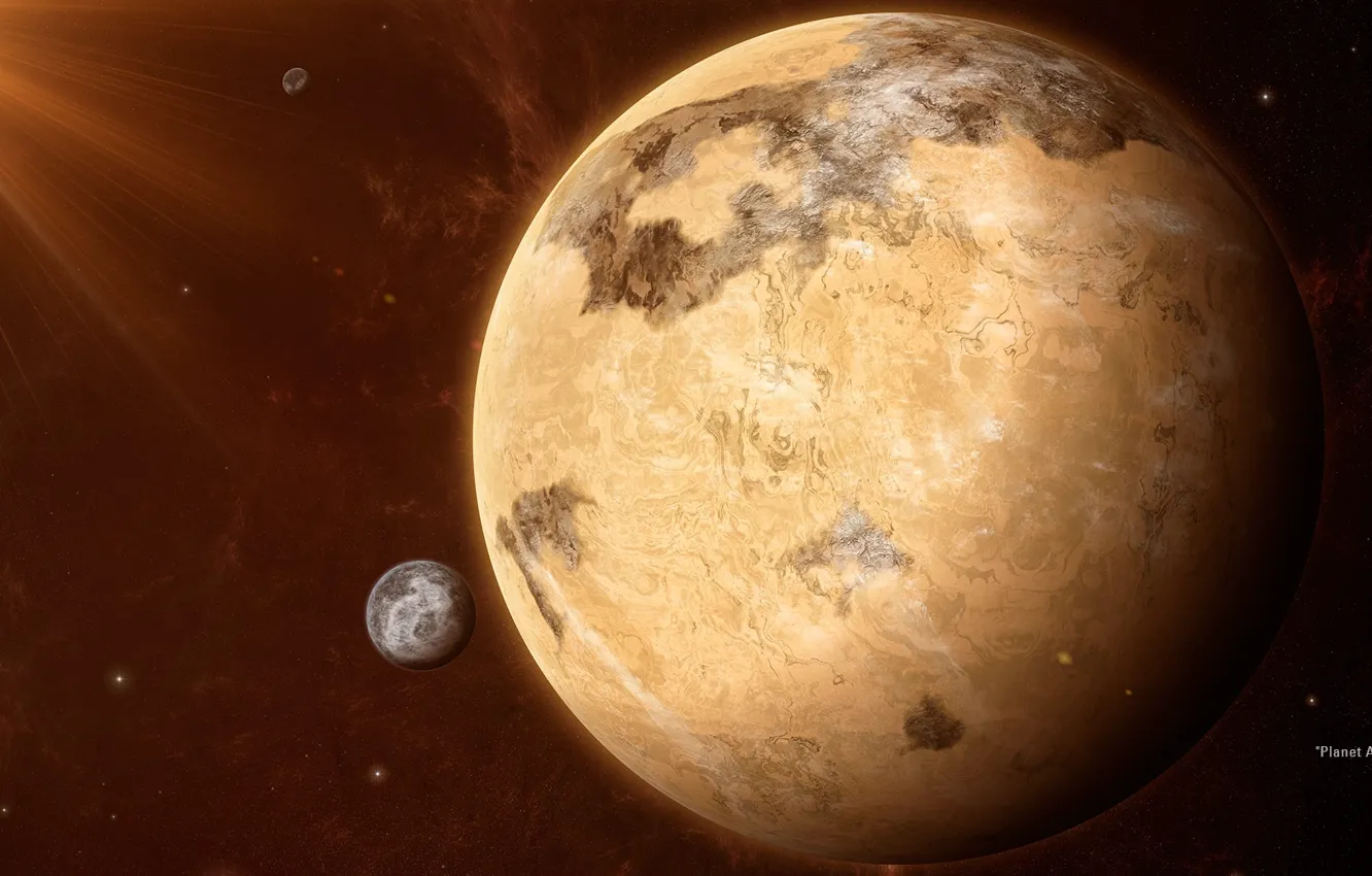 Фото обои космос, планета, спутник, арт, dune, Arrakis